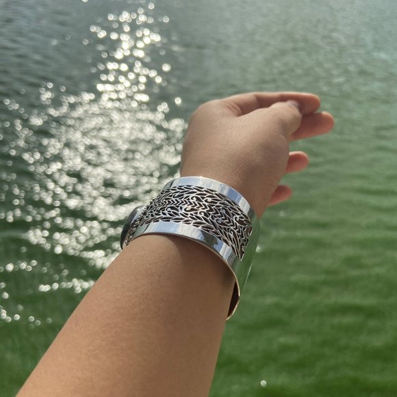 Silver bracelet cuffs handmade - Picture 2 of 6